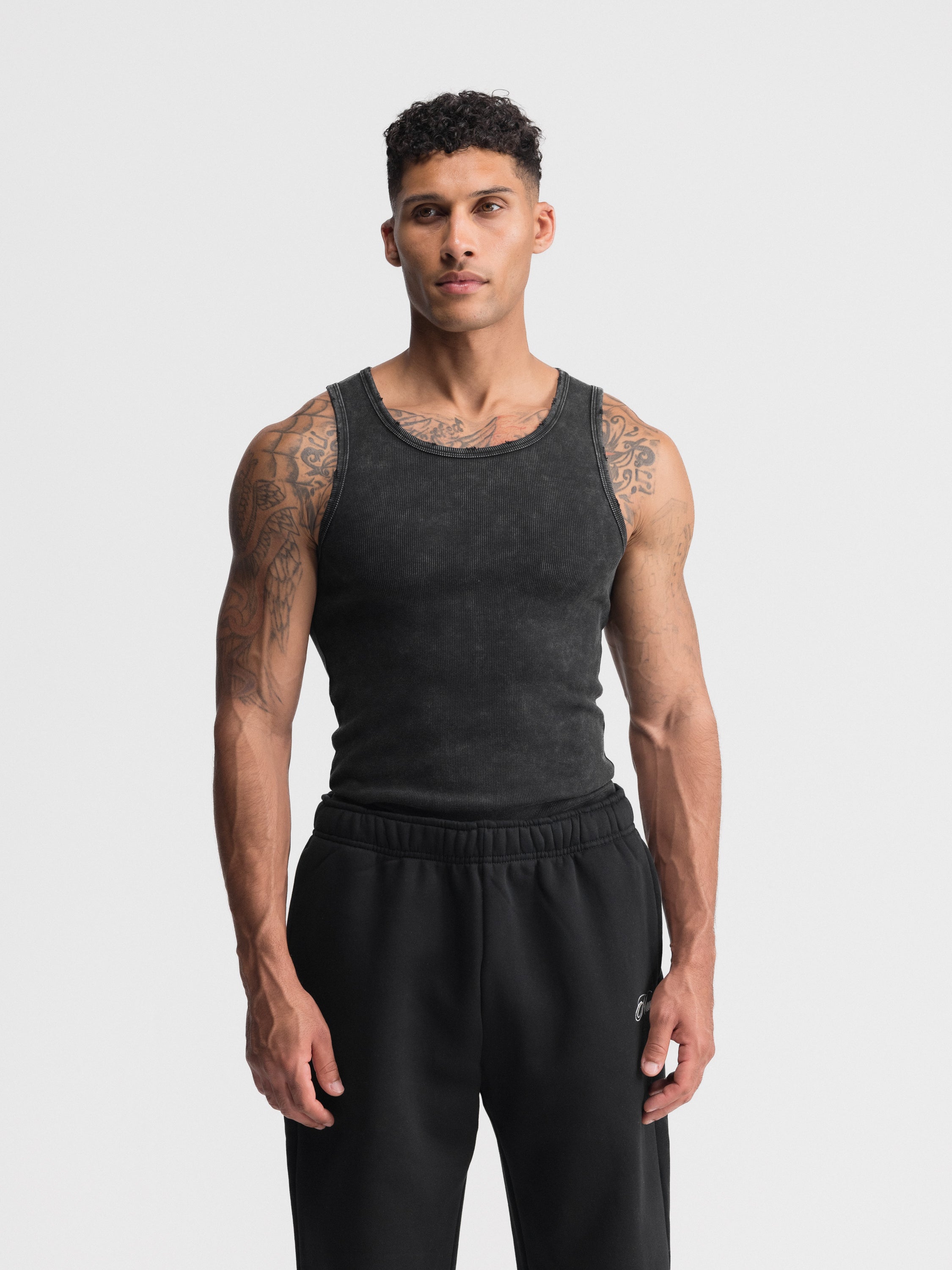 Premium Ultra-Soft Cotton Distressed Fitted Tank 2 Pack