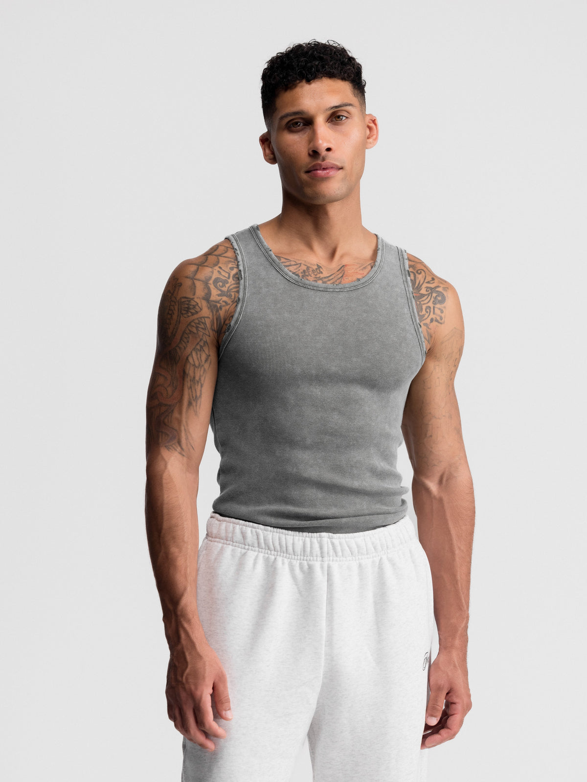 Premium Ultra-Soft Cotton Distressed Fitted Tank 2 Pack