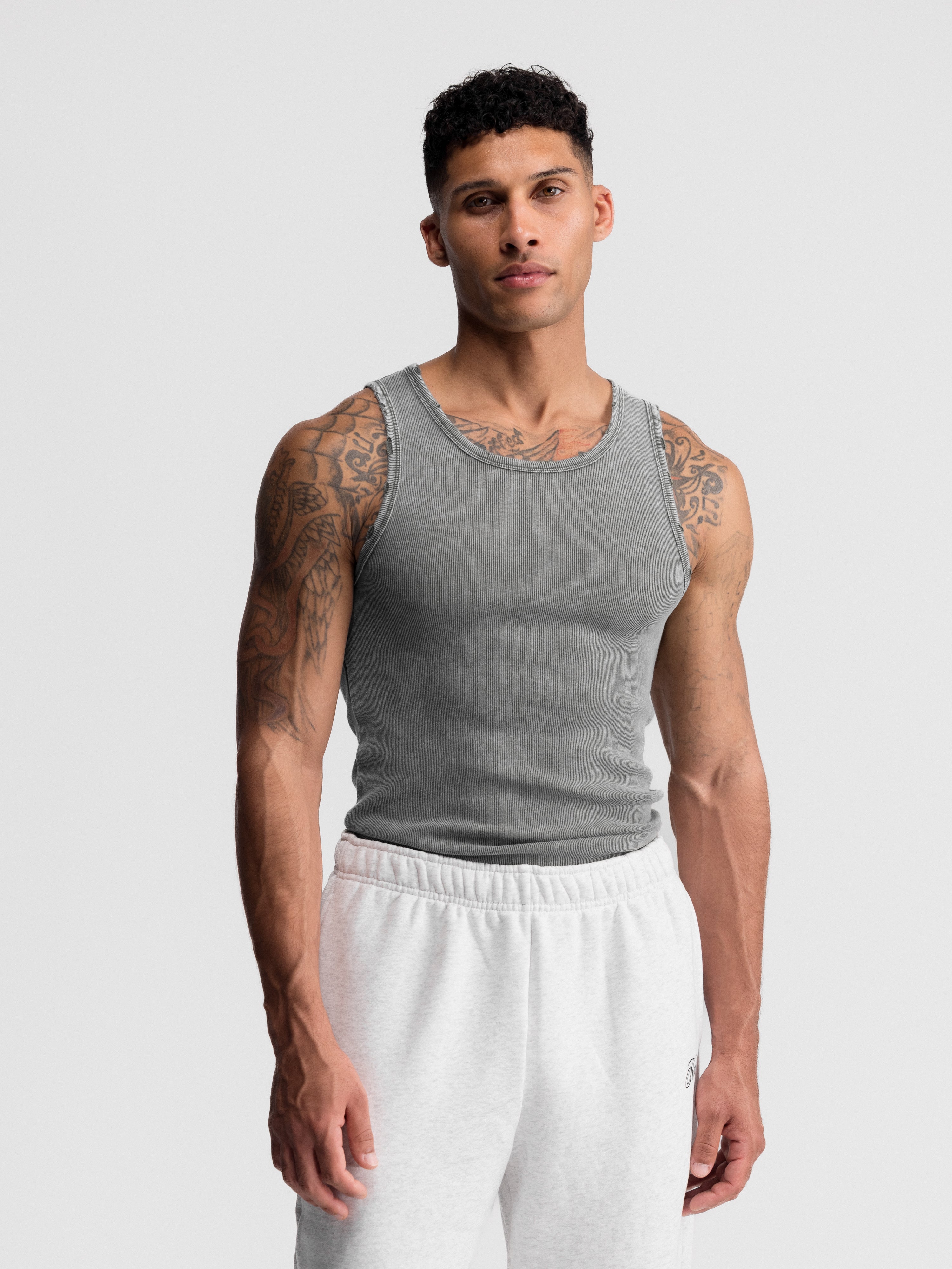 Premium Ultra-Soft Cotton Distressed Fitted Tank 4 Pack