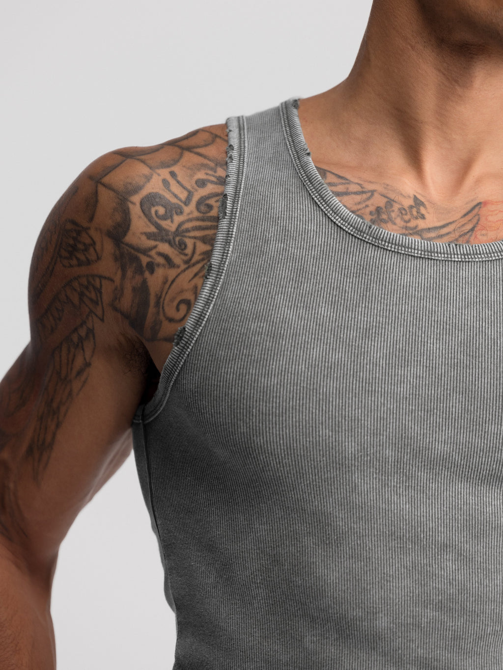Premium Ultra-Soft Cotton Distressed Fitted Tank 4 Pack