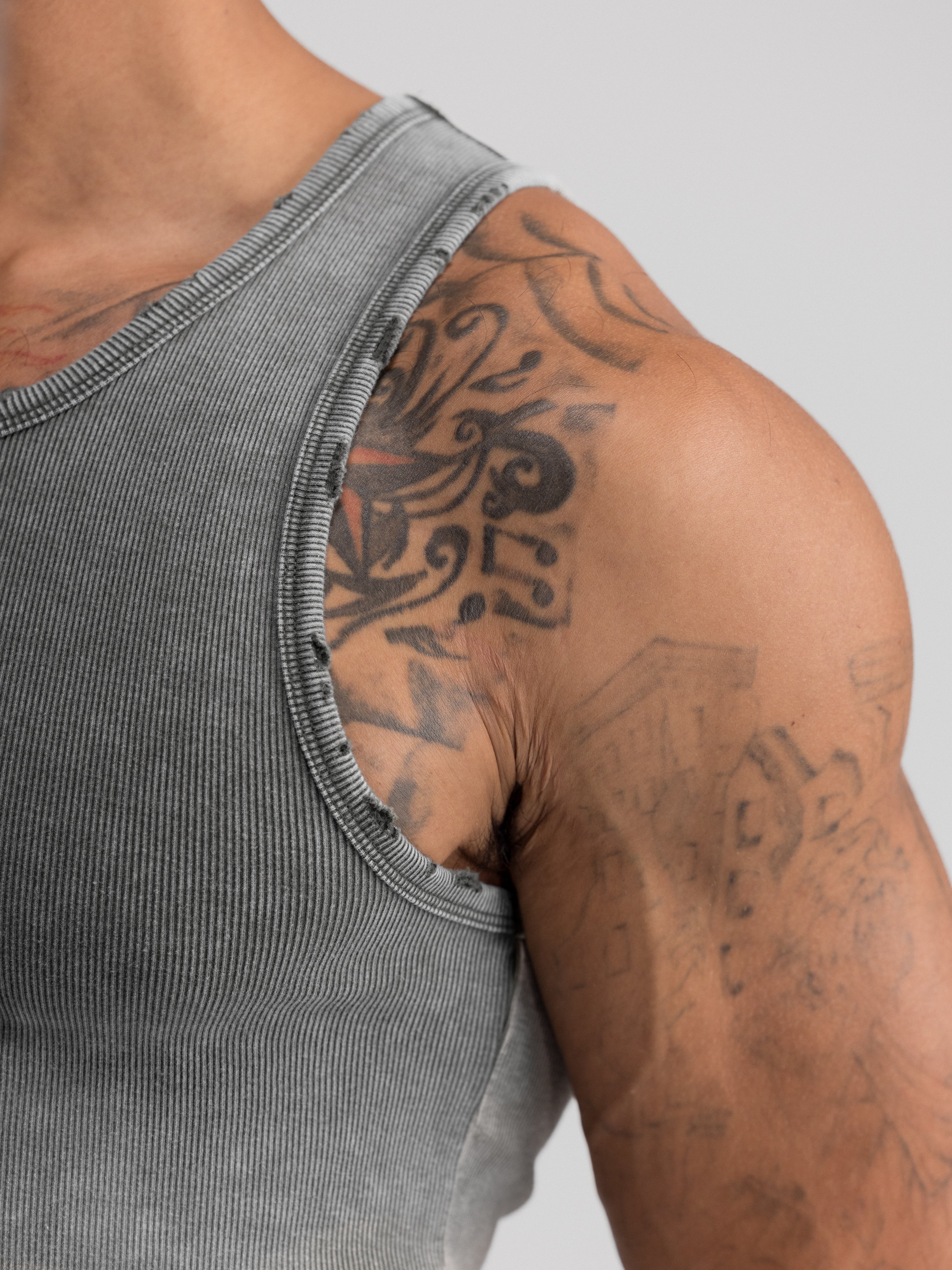 Premium Ultra-Soft Cotton Distressed Fitted Tank 2 Pack