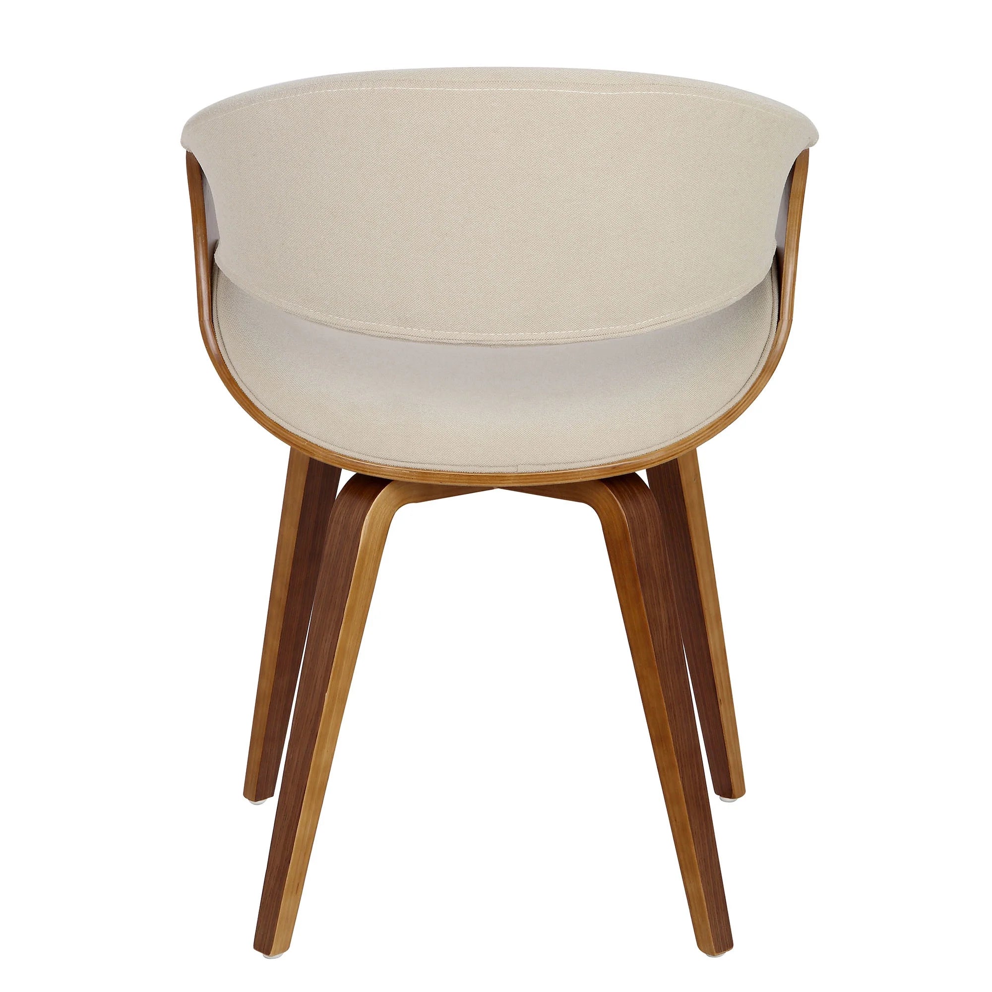 Walnut and Cream Fabric Dining Chair O11866