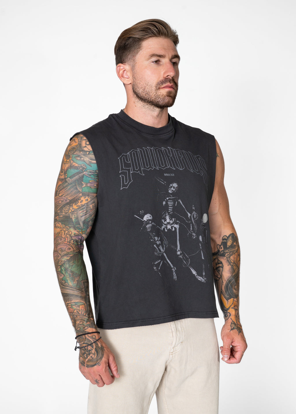 Vintage Cropped Relaxed Cut Off Tee