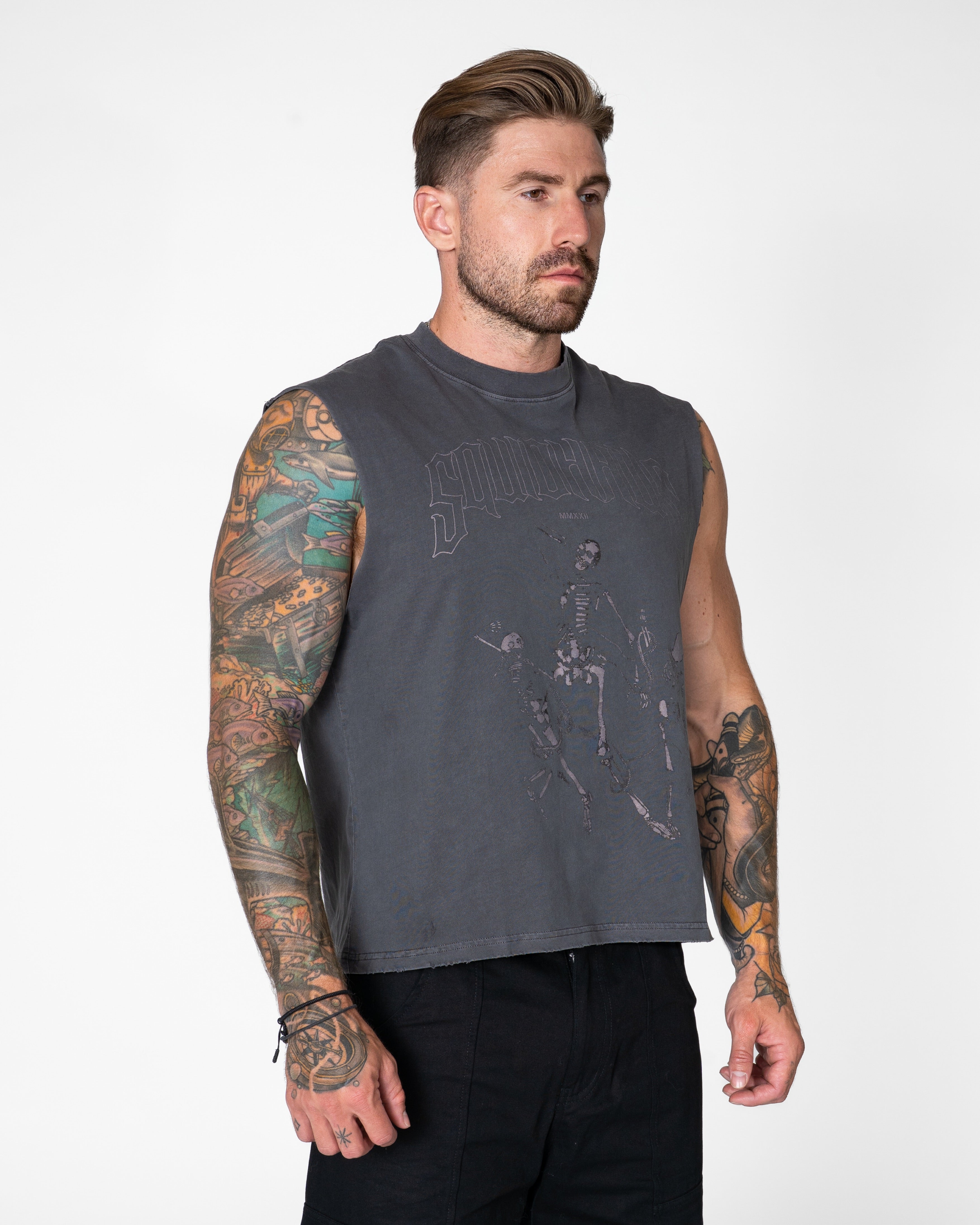 Vintage Cropped Relaxed Cut Off Tee