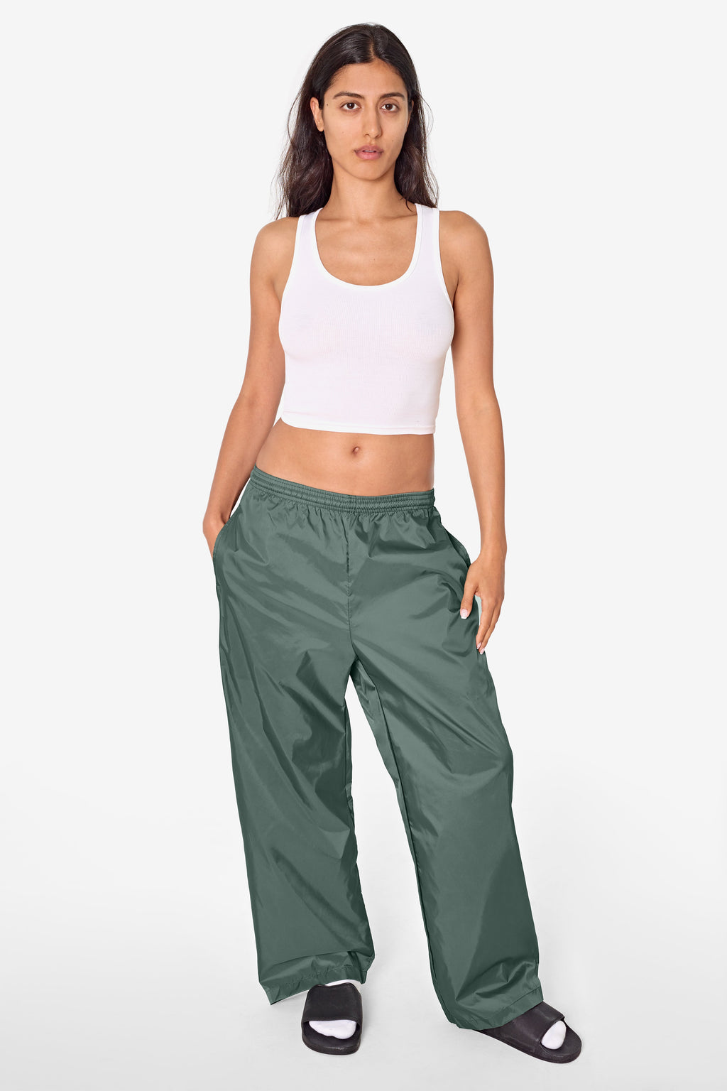 RNF445 - Lightweight Nylon Taffeta Wide Leg Pant