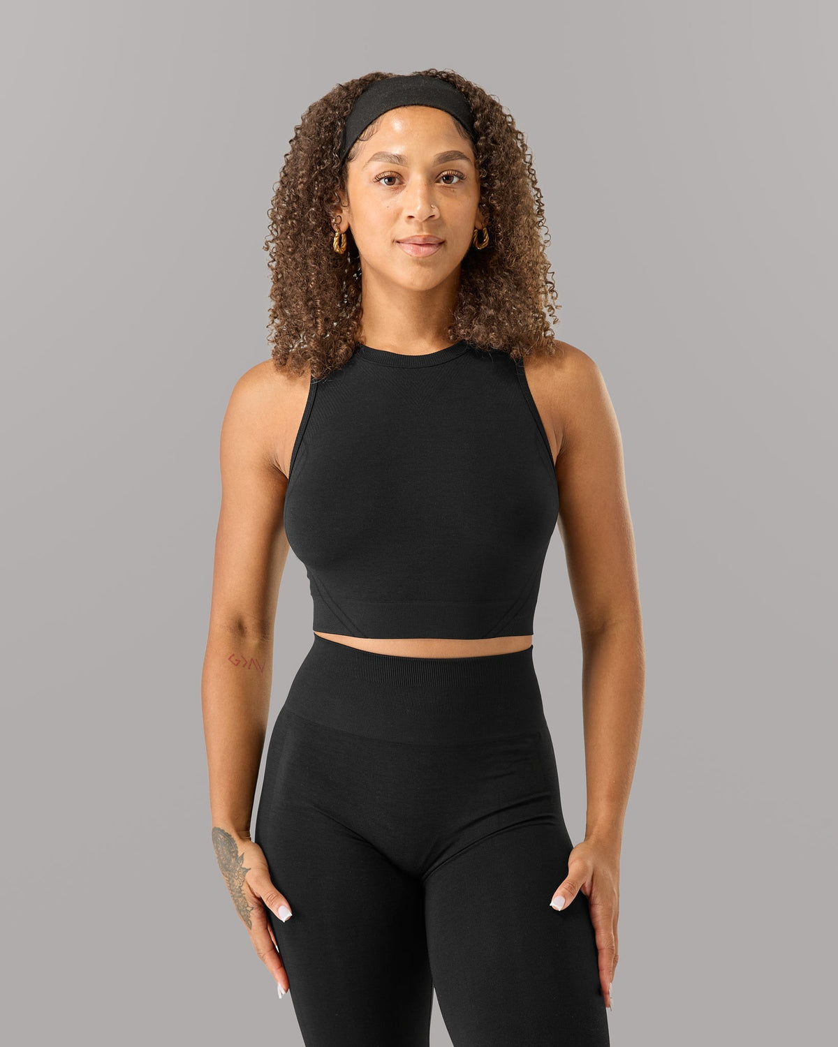 Stratus Crop Tank - Black