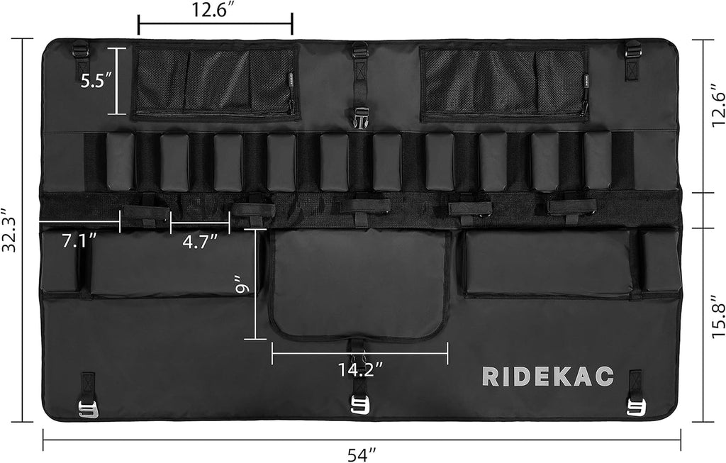 Bike Tailgate Pad with 2 Storage Pockets, Up to 5 Bike Capacity H326134