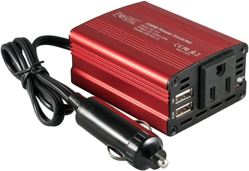 150W Car Power Inverter 12V DC to 110V AC Converter with 3.1A Dual USB, Pack of 2 U3894