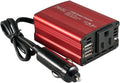 150W Car Power Inverter 12V DC to 110V AC Converter with 3.1A Dual USB, Pack of 2 U3894