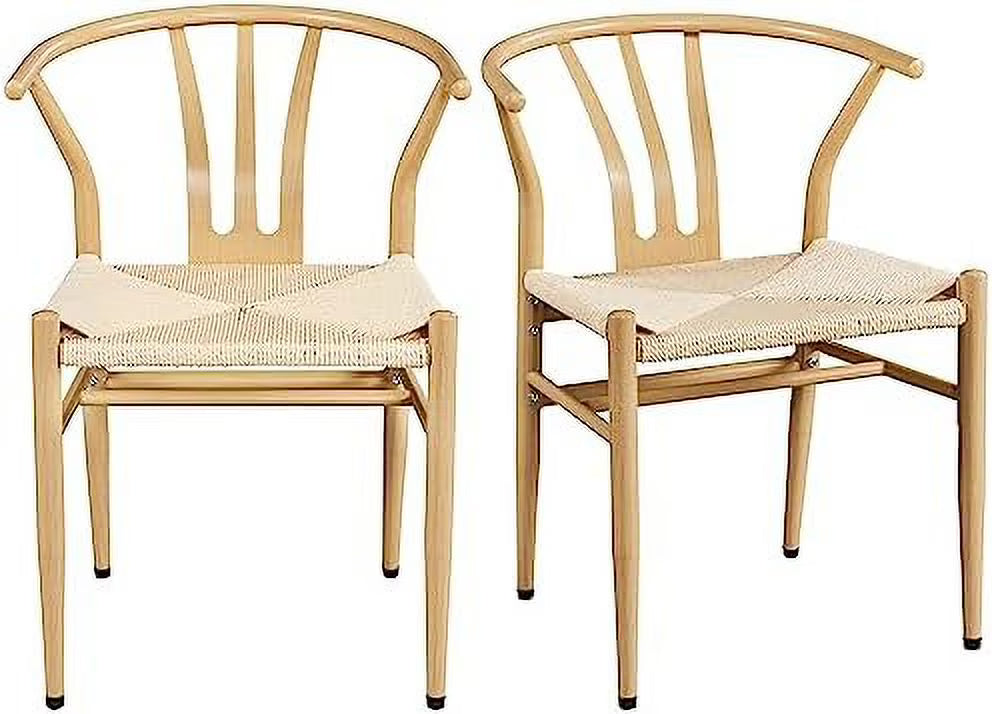 Black Rattan Metal Dining Chair with Hemp Seat Z3044