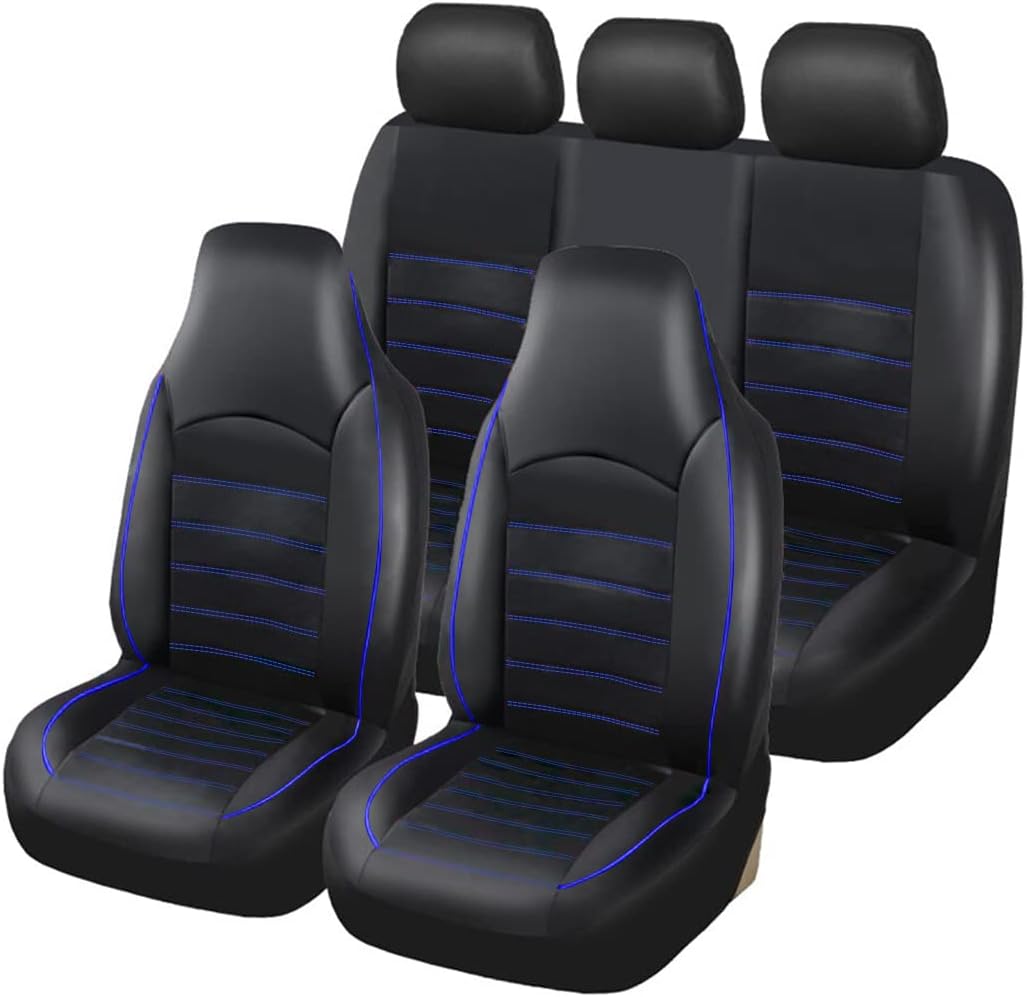 Gray PU Leather Full Set Car Seat Covers T63836