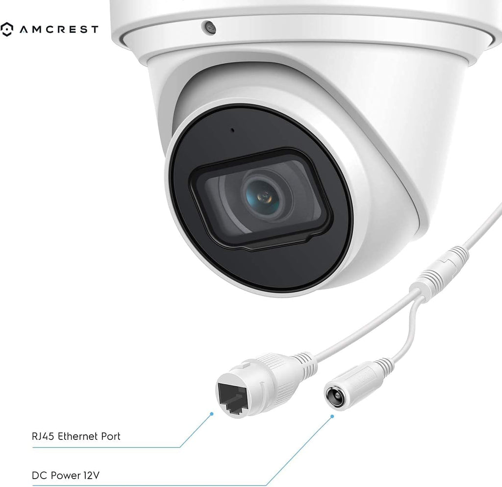 4K POE Outdoor Security Turret IP Camera, White M8889