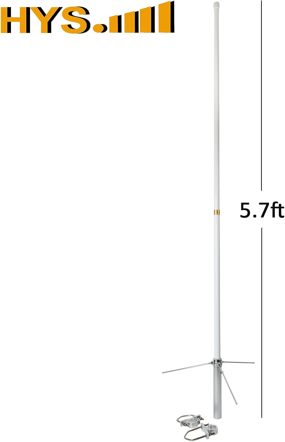 Dual Band Fiberglass Vertical Base Antenna 5.7ft, SO-239 Connector W689