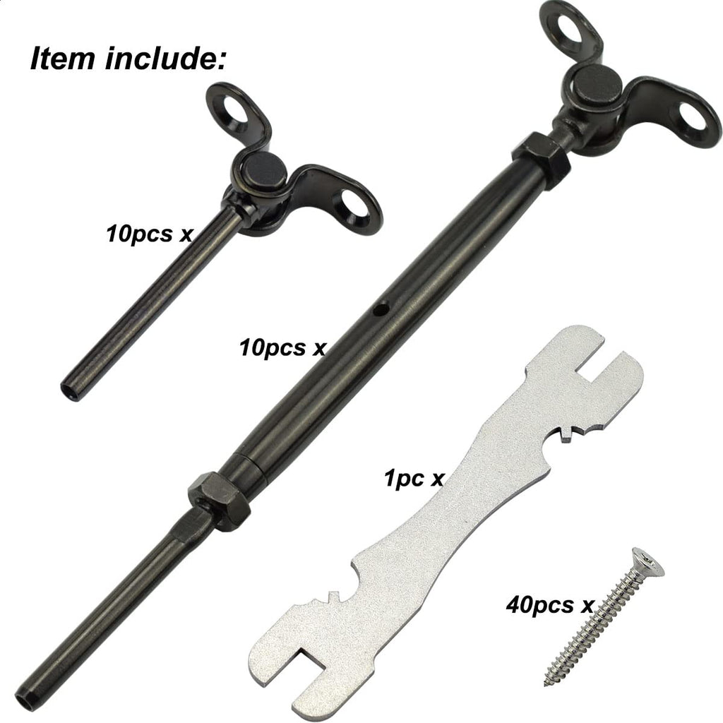 Black Cable Railing Hardware Kit, 10 Pairs B443180