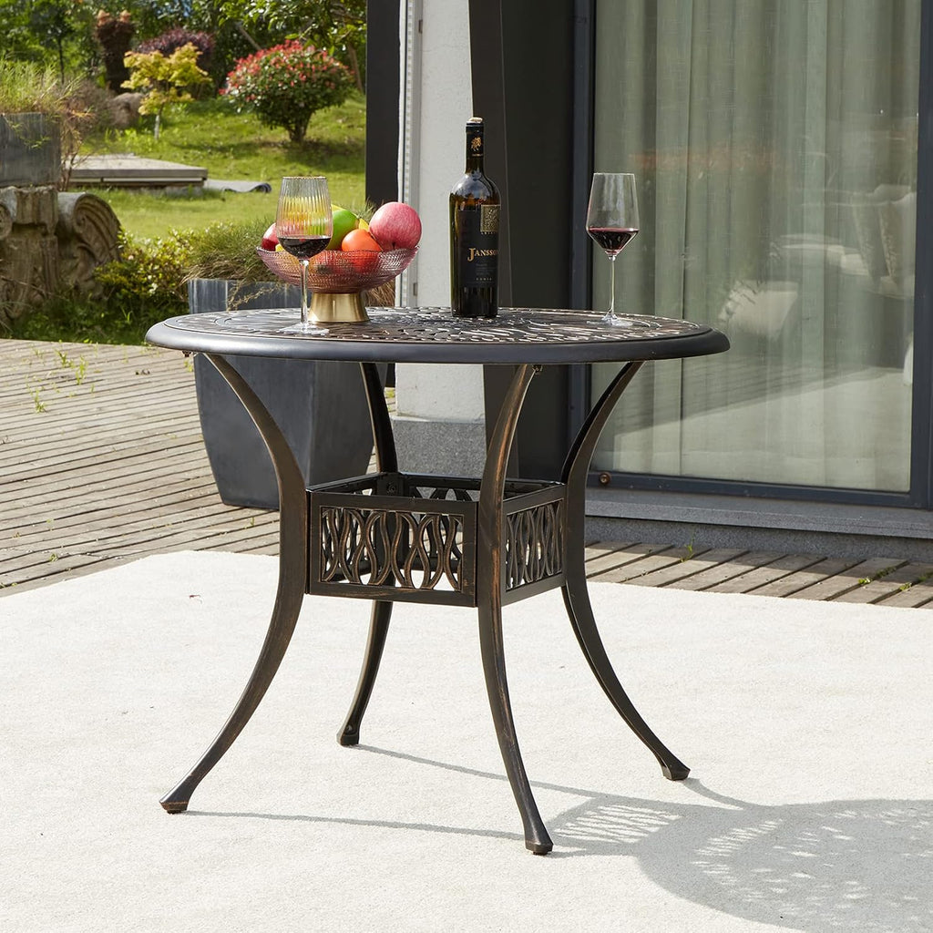 35.4 Cast Aluminum Patio Bistro Table A1986