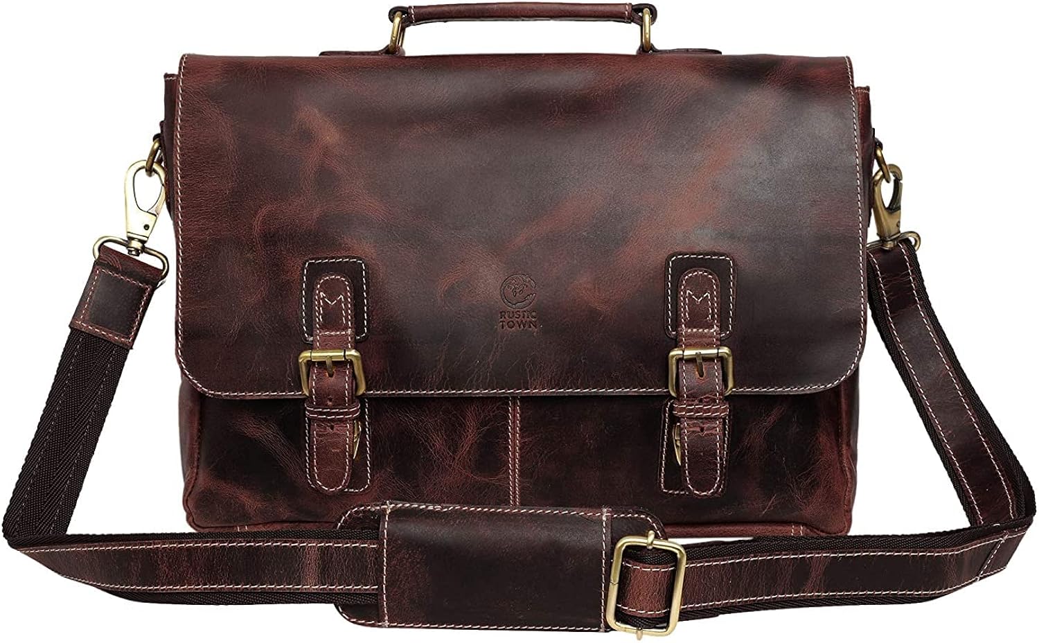 Top Grain Leather Laptop Messenger Bag O195