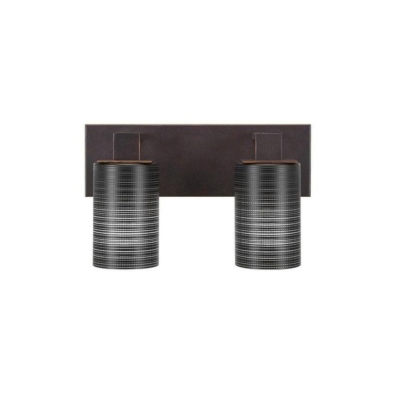 Two Light Bath Bar Dark Granite Finish with White Muslin Glass G311483