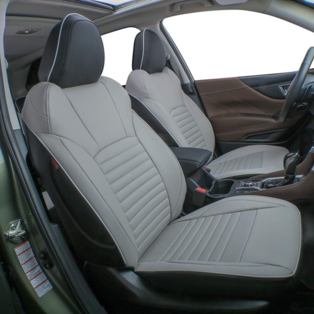 Black/Gray Leatherette Car Seat Covers X821