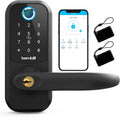 Fingerprint Smart Lock Lever Door Handle, 5-in-1 Keyless Entry Keypad Door Lock X60369