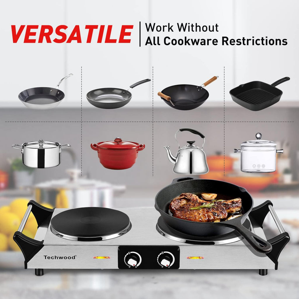 1800W Portable Dual Burner Electric Hot Plate S90095