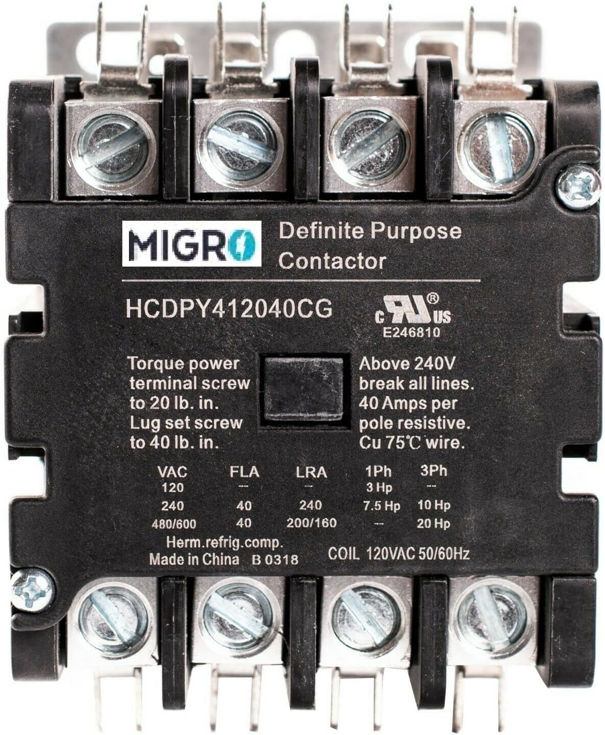 40 AMP 4 Pole 120V Contactor Pack of 2 S389