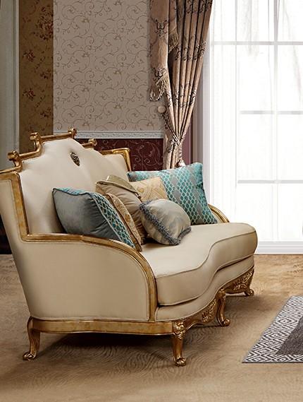 Gold & Light Beige 3Pcs Sofa Set R6565