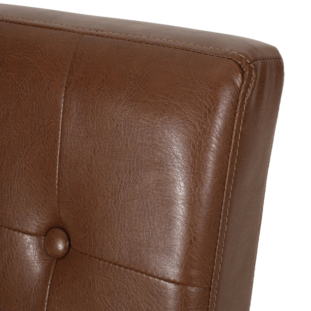 Cognac Brown Faux Leather Club Chair B275