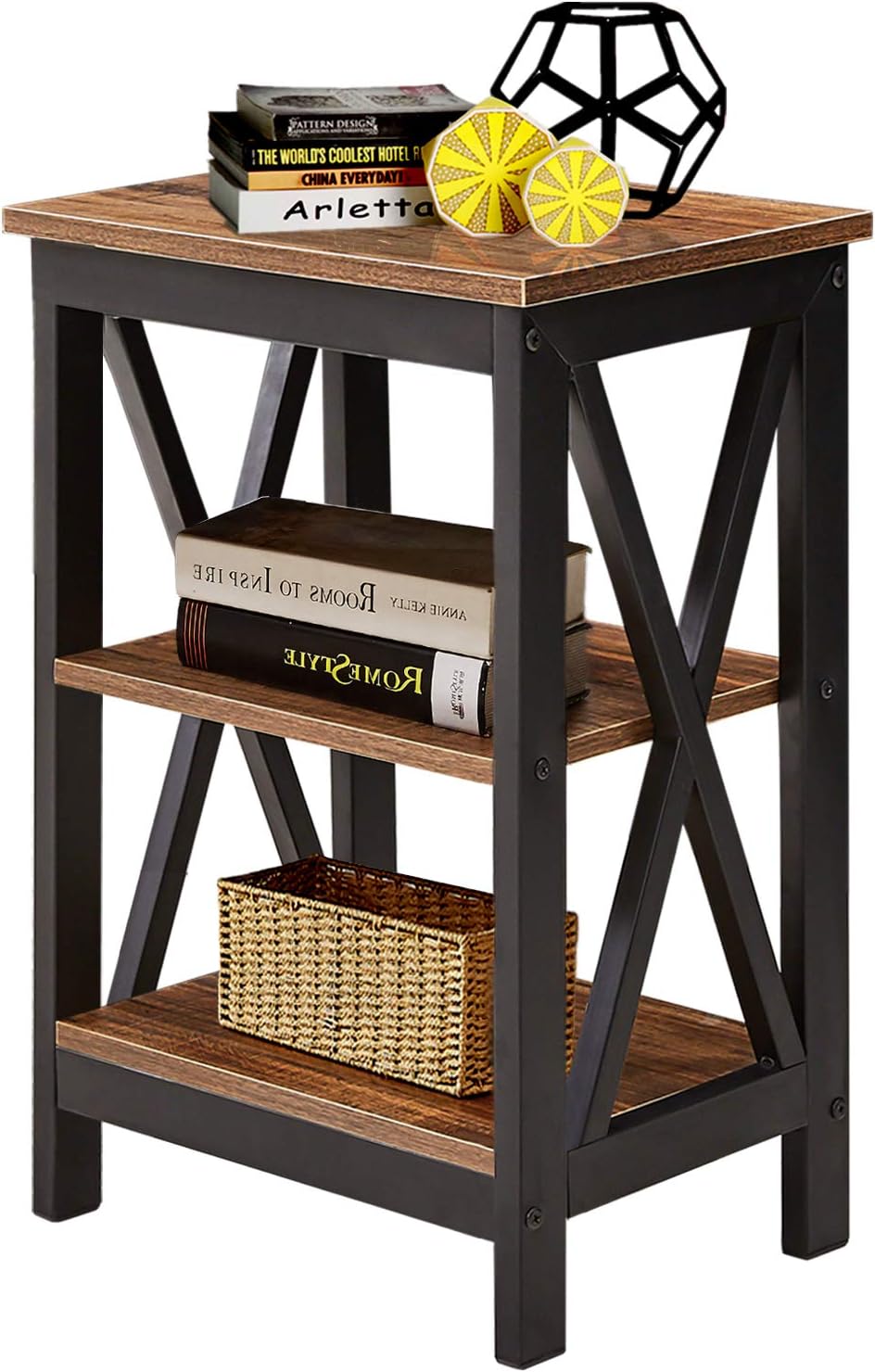 Rustic Brown End Storage Cabinet and Drawer Nightstand K95230