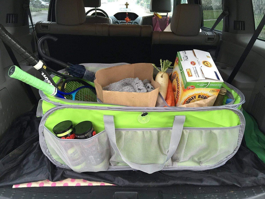 Heavy Duty Trunk Organizer Cargo Bag with Lime Green / Silver N101