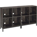 Wood Storage Cube Bookcase, Brown Ash, Set of 2 F70474