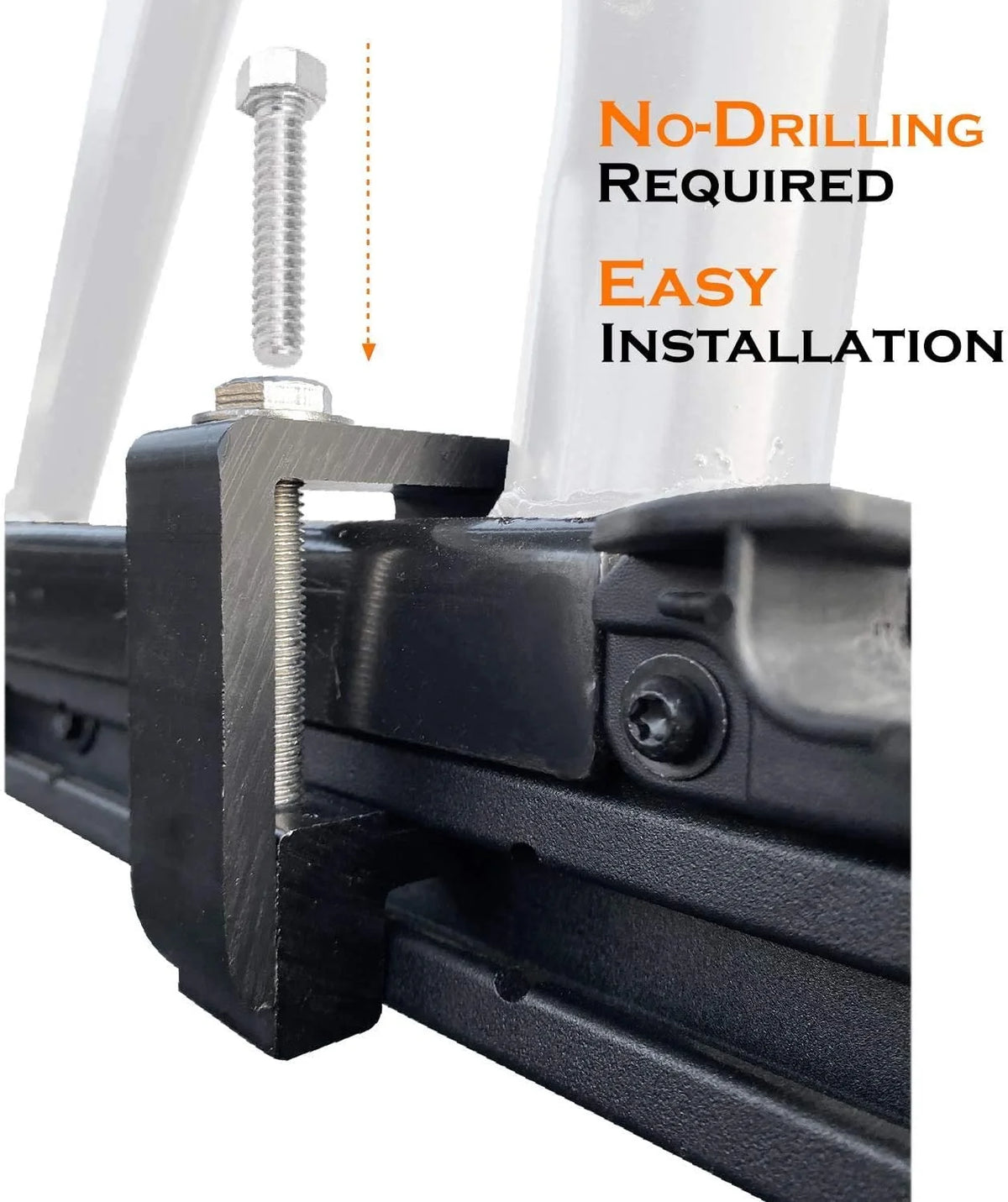 Steel Pickup Truck Ladder Rack Two Bar Set with Mounting Clamps K1556