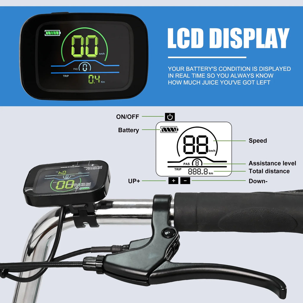24Inch Electric Trike, 350W 36V 10AH Lithium Battery, 7 Speeds Three Wheel Bike F790
