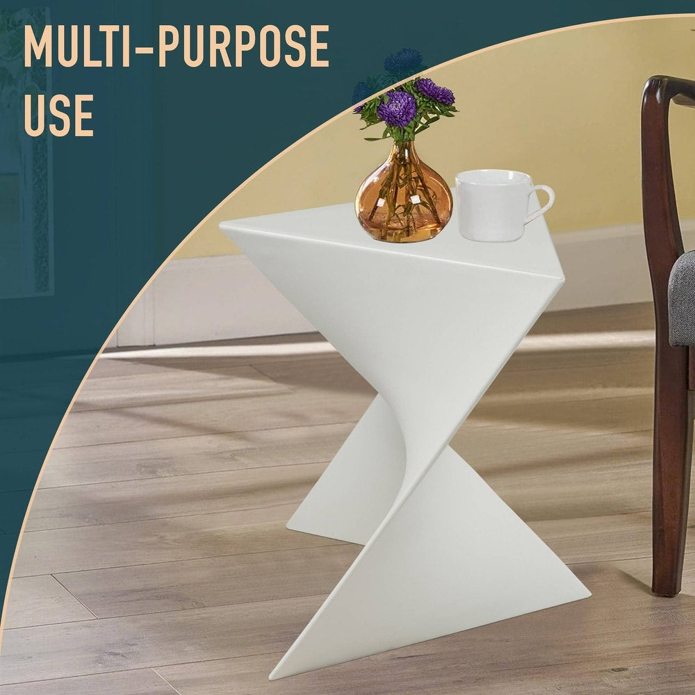 White Triangular Side Table G5179