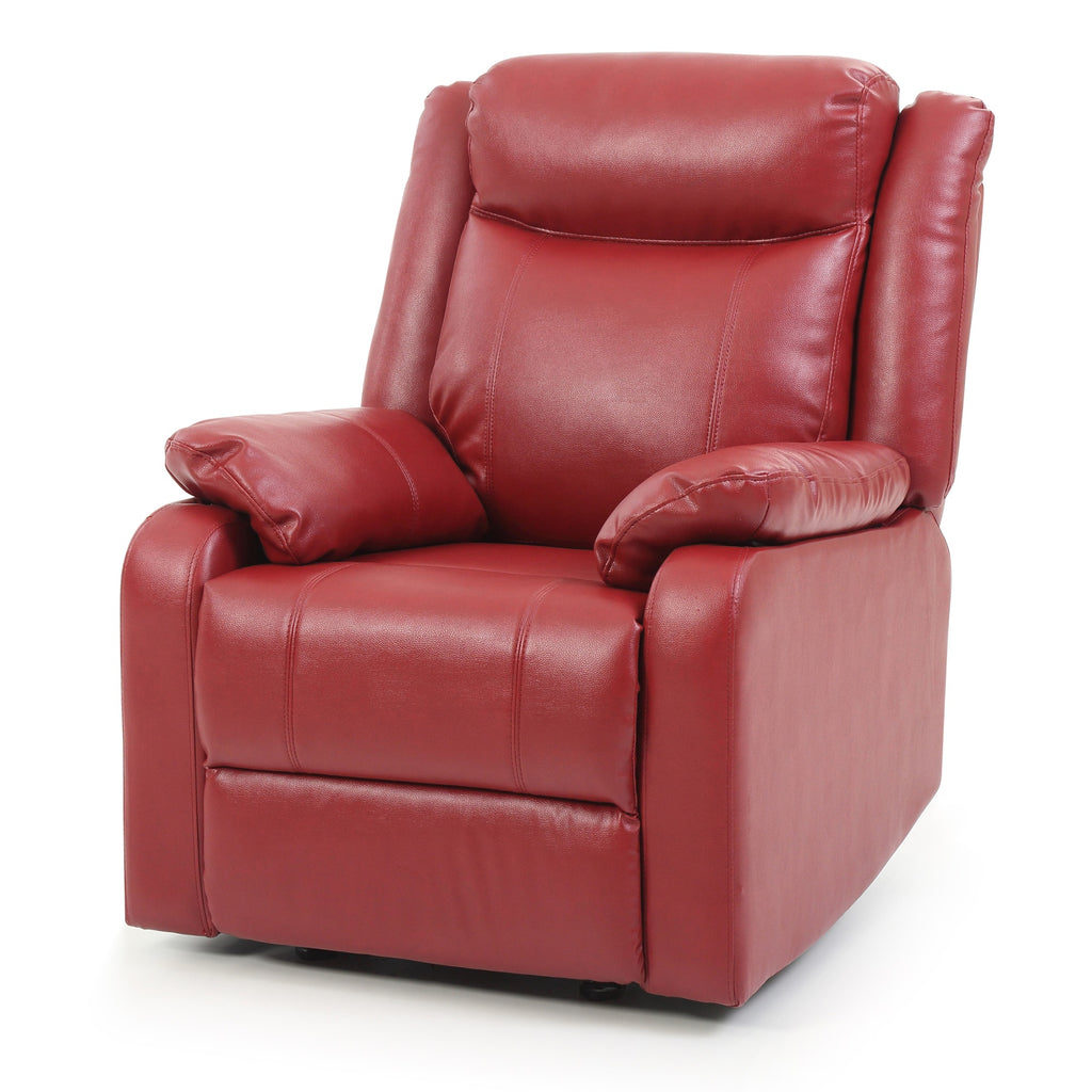 Red Reclining Accent Chair with Pillow Top Arm K15332