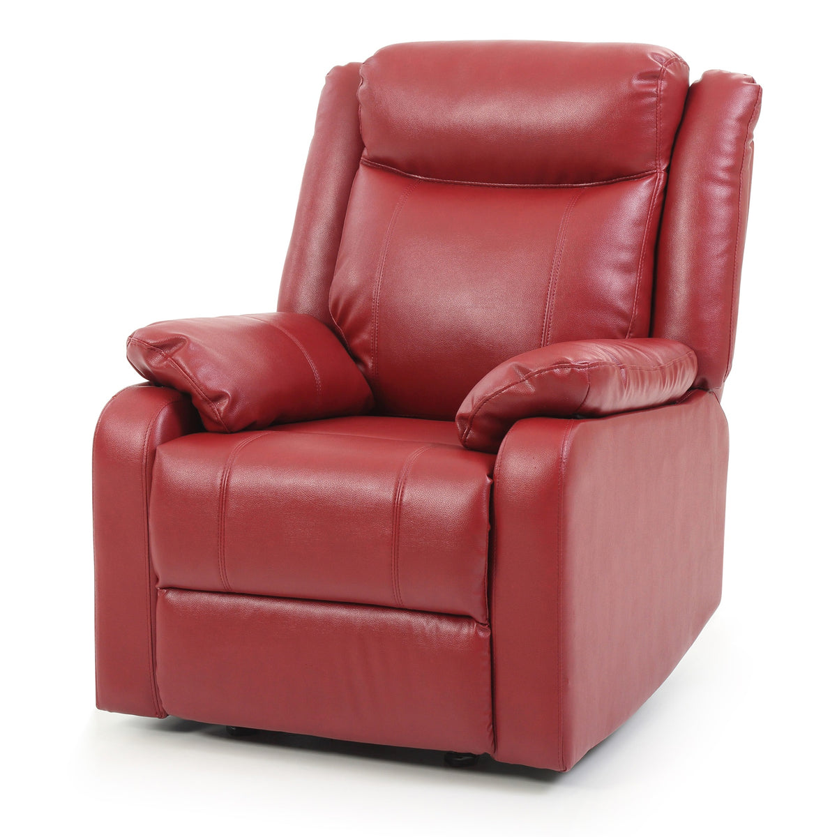 Red Reclining Accent Chair with Pillow Top Arm K15332