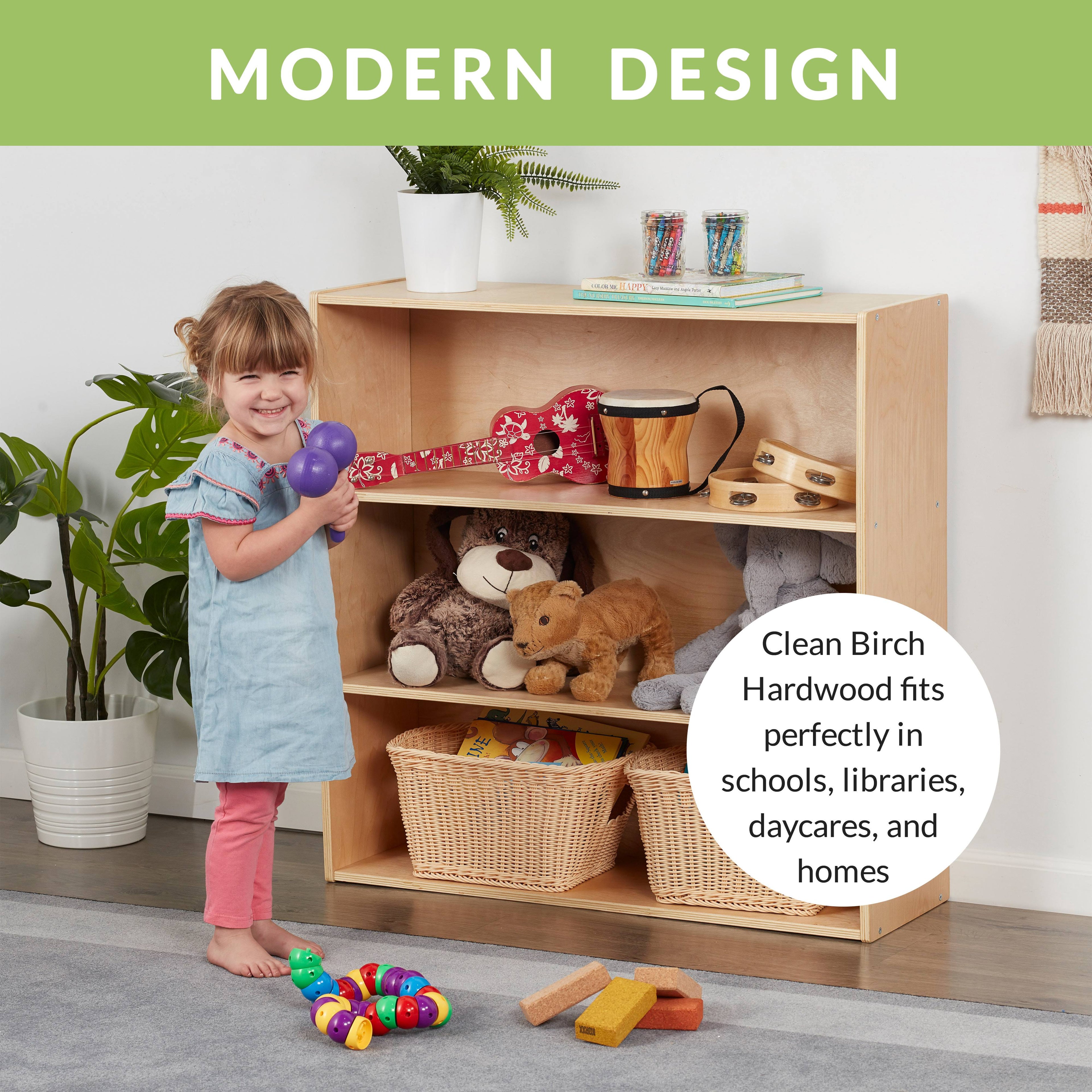 Birch 3-Shelf Storage Cabinet with Back 36in H A652