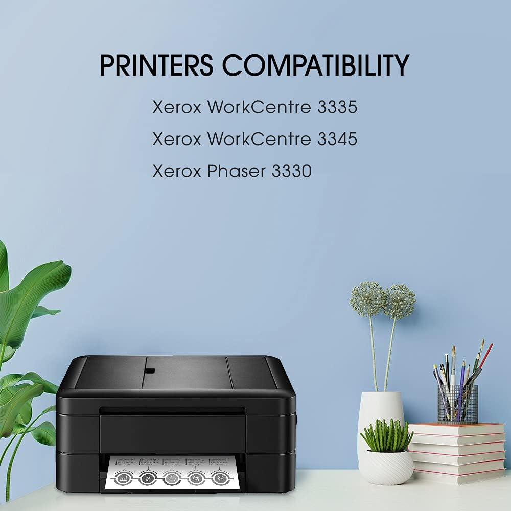 Compatible Toner Cartridges for Xerox Phaser 3330 WorkCentre 3335 3345, High Yield 8,500 Pages, Black, 2 Pack H409966