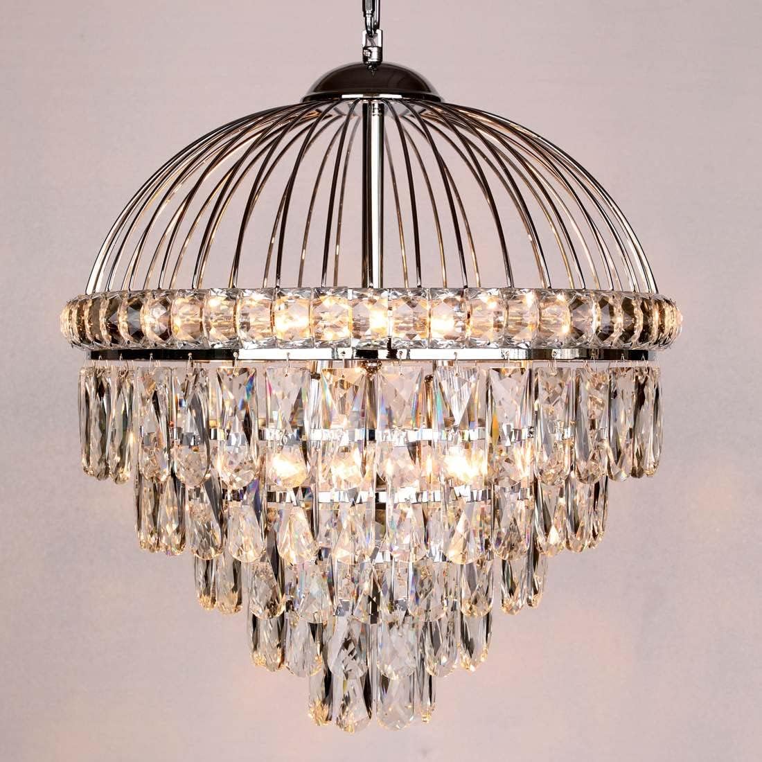 Crystal Chandelier 9-Lights Chrome Metal Pendant Lighting S6260