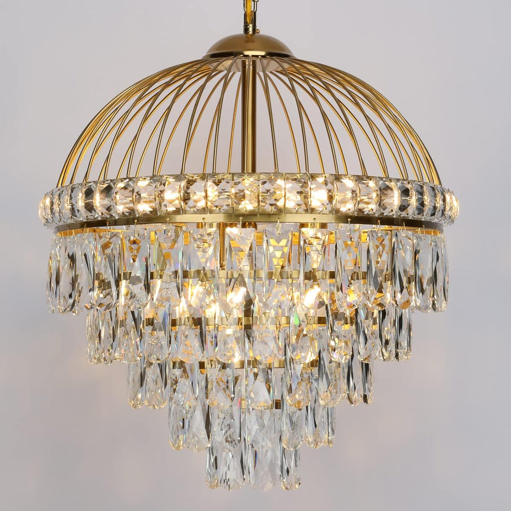 Crystal Chandelier 9-Lights Chrome Metal Pendant Lighting S6260