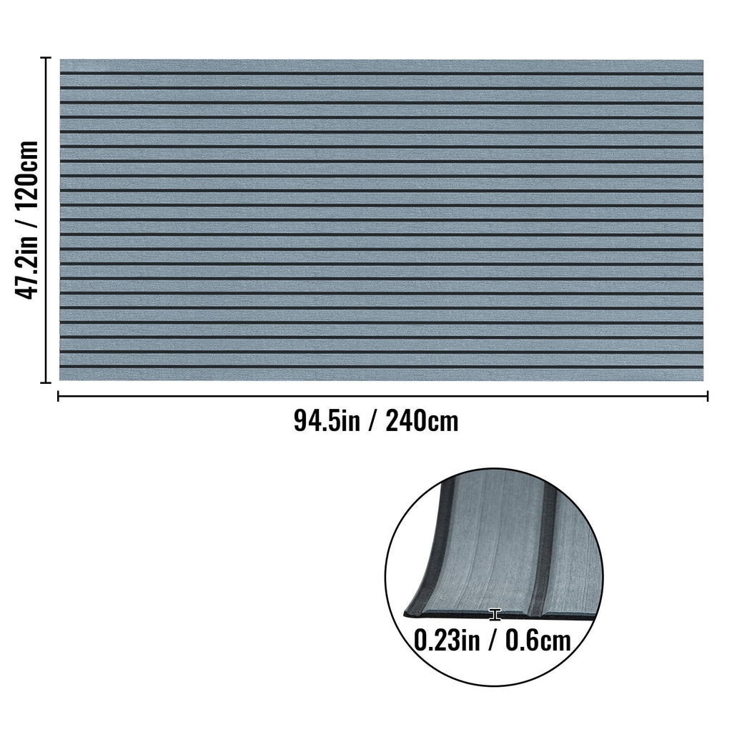 94.5 X 47.2 Inch EVA Foam Faux Teak Boat Decking Sheet 5MM Thick Non-Skid Self-Adhesive M912