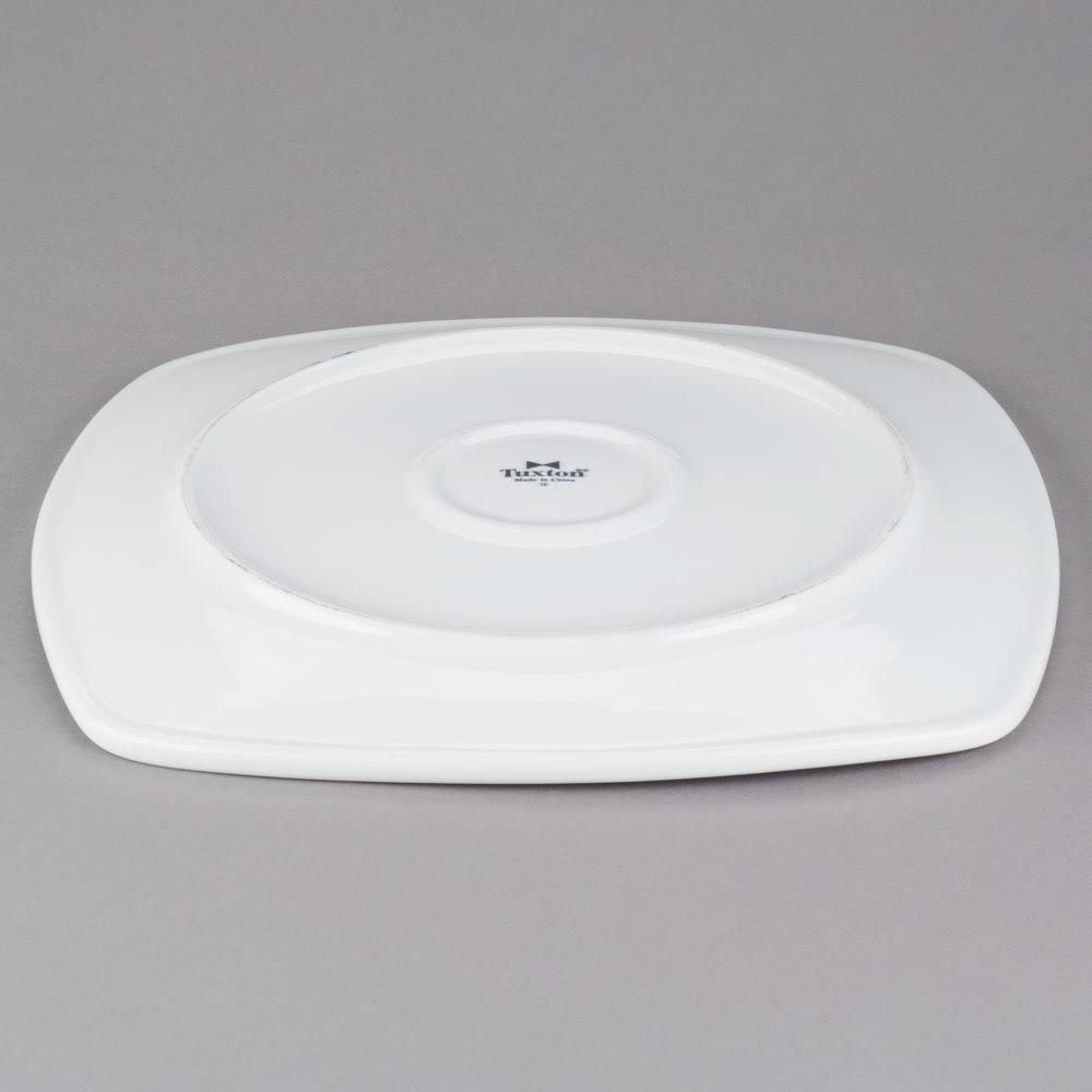 12 3/4x22 Porcelain White Square China Plate - 6/Case E4053