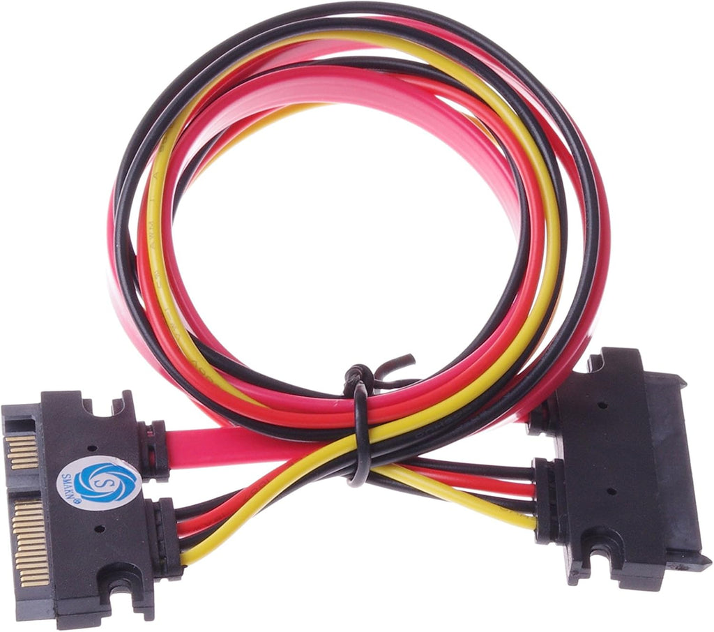 22-pin Sata Male to Female Data and Power Combo Extension Cable - 20inch M820