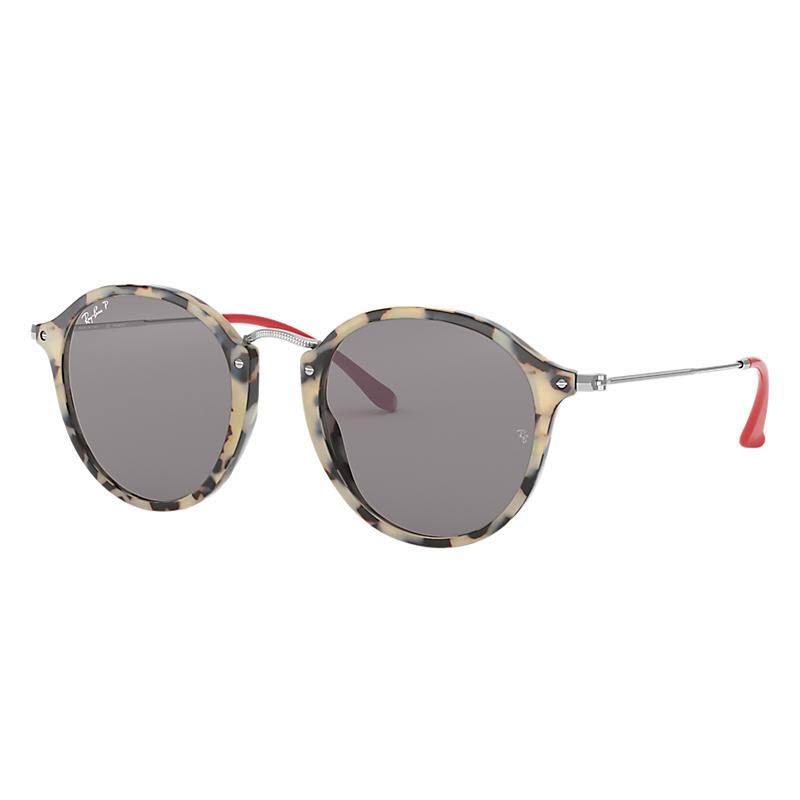 Beige Havana Grey Polar Round Sunglasses 52 mm G60015