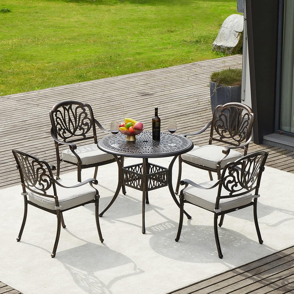 35.4 Cast Aluminum Patio Bistro Table A1986