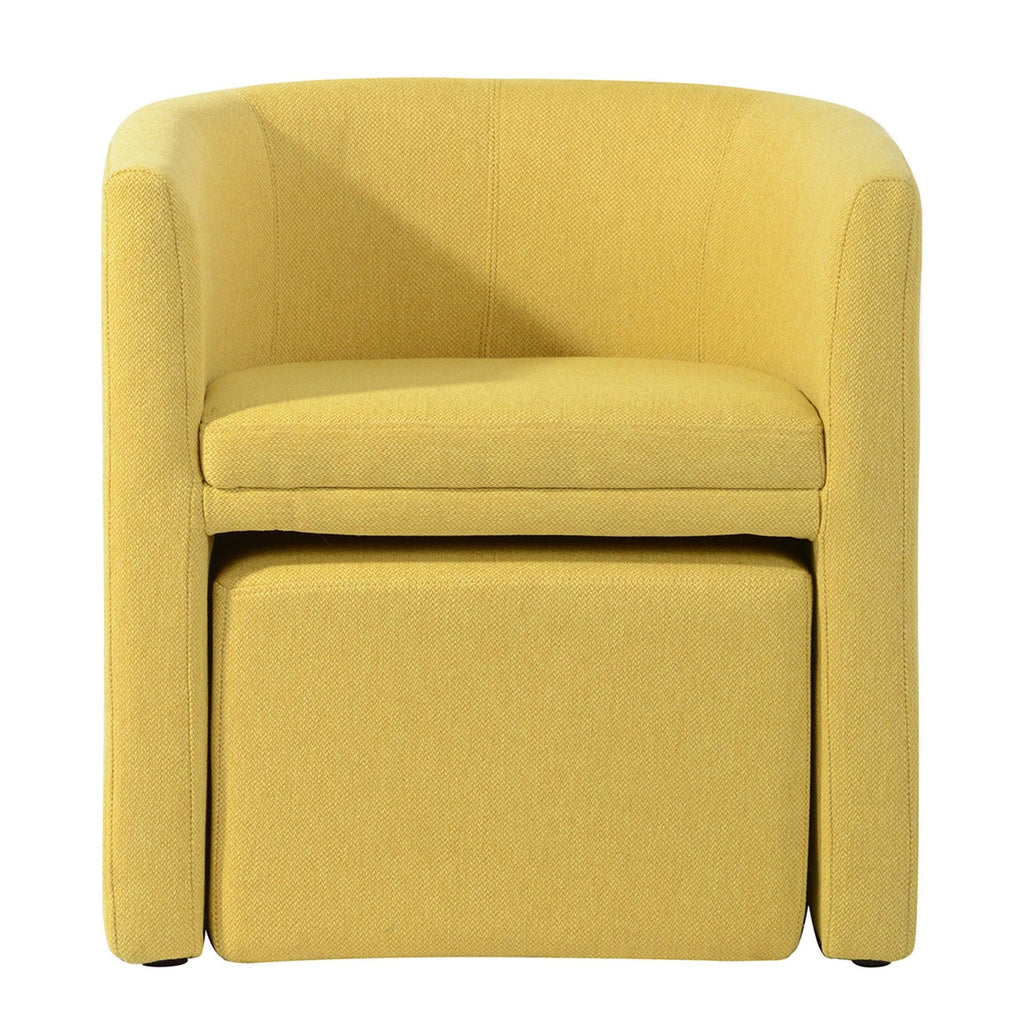Blue Accent Chair with Ottoman F68679