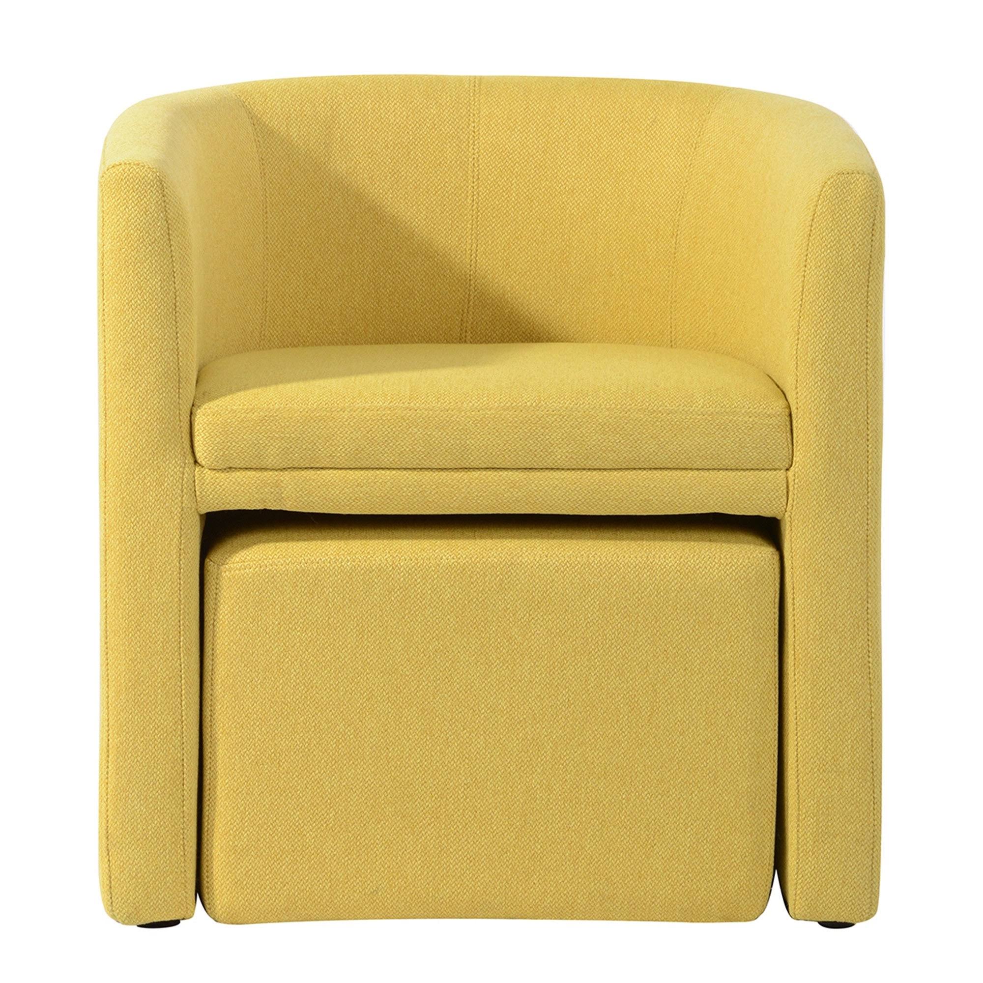 Blue Accent Chair with Ottoman F68679