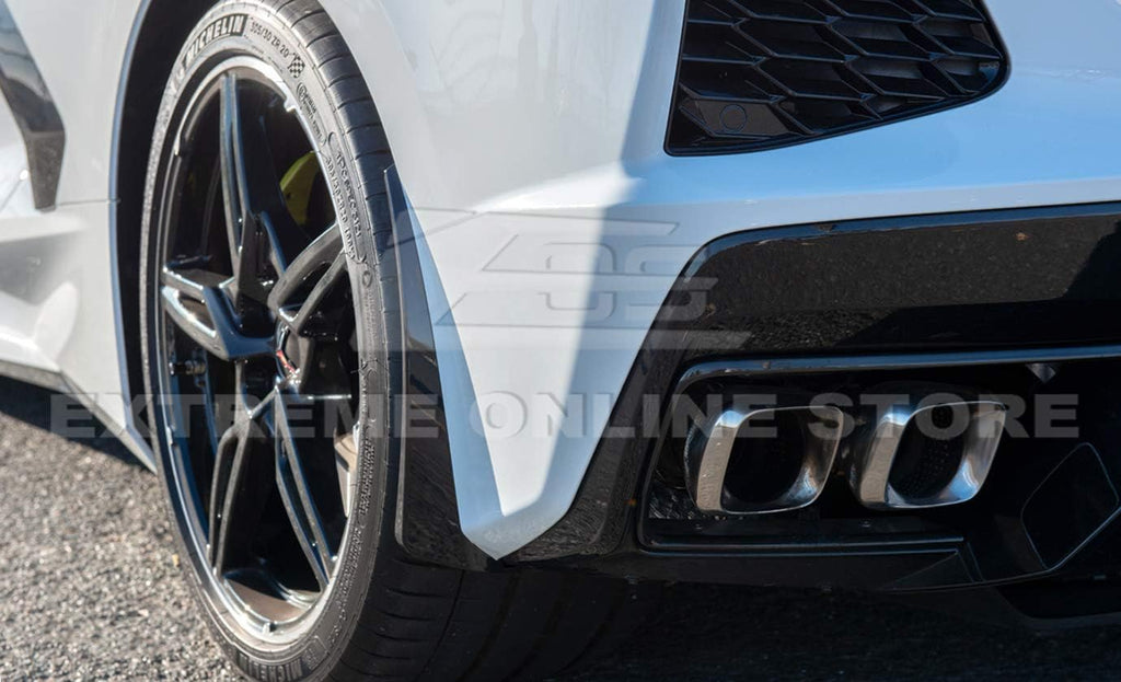 Carbon Flash Metallic Front & Rear Side Splash Guards Mud Flap Pair for Chevrolet Corvette C8 H39249