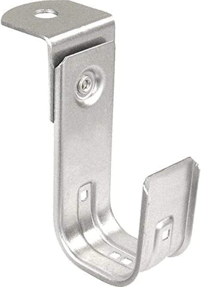 2 Inch Zinc Plated Steel J-Hook with Angle Bracket, 50 Pack R2722