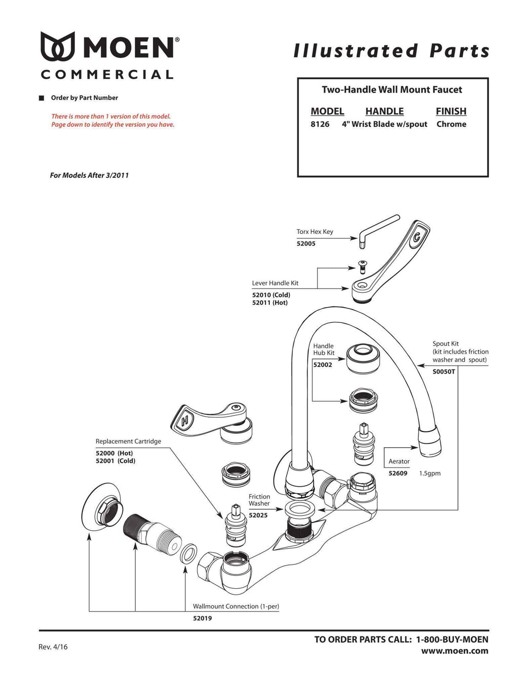 Chrome Commercial Kitchen Faucet J4331