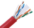 Cat6a Plenum Bulk Ethernet Cable, CMP, Solid 23AWG Red N8434